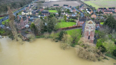 River Severn in Flood at Atcham in Shropshire
